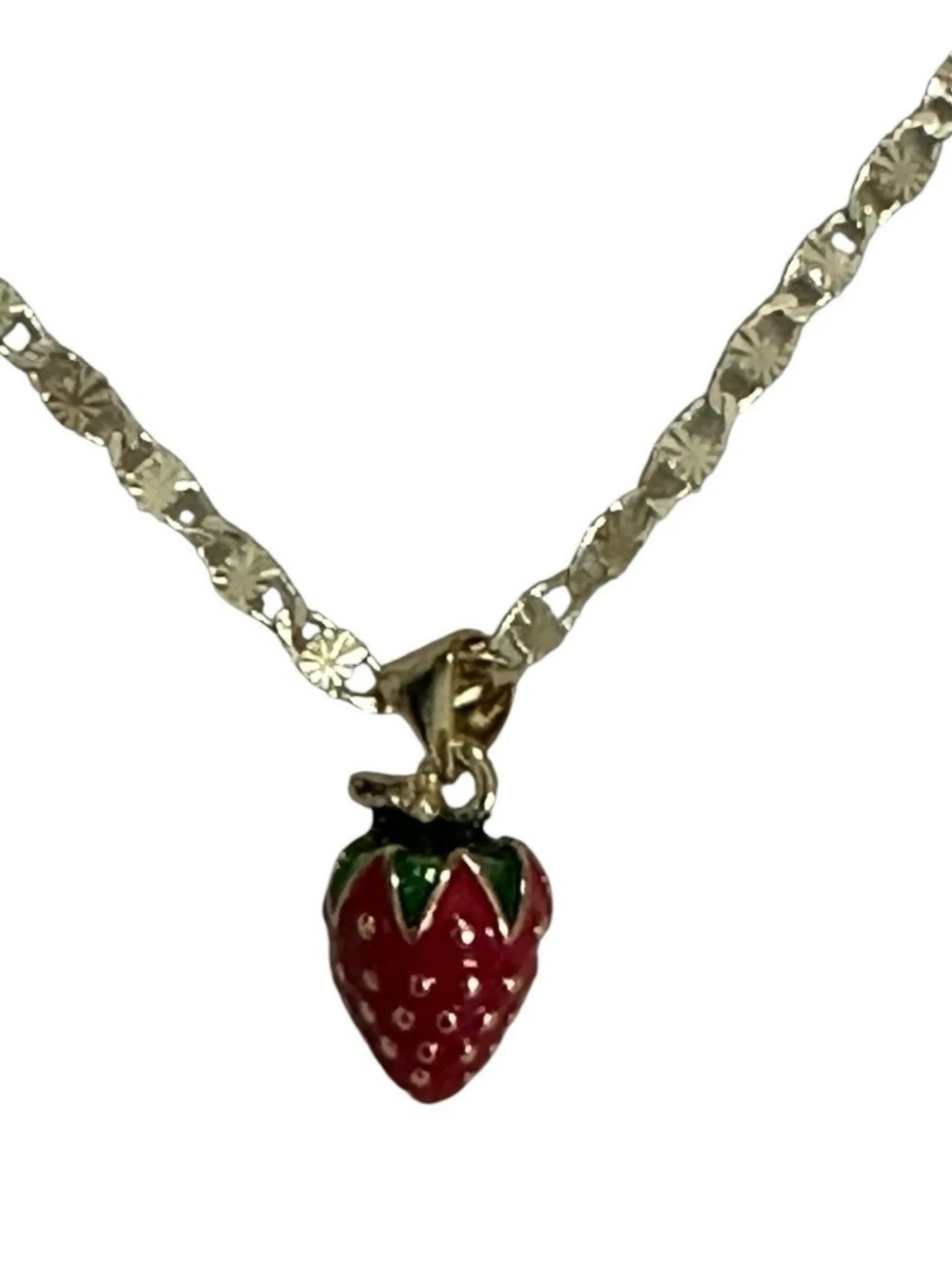 18K GF Chain & Strawberry Pendant Necklace